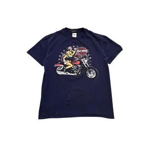 Vintage Y2K Blue and Red Harley-Davidson Tee – Size Medium